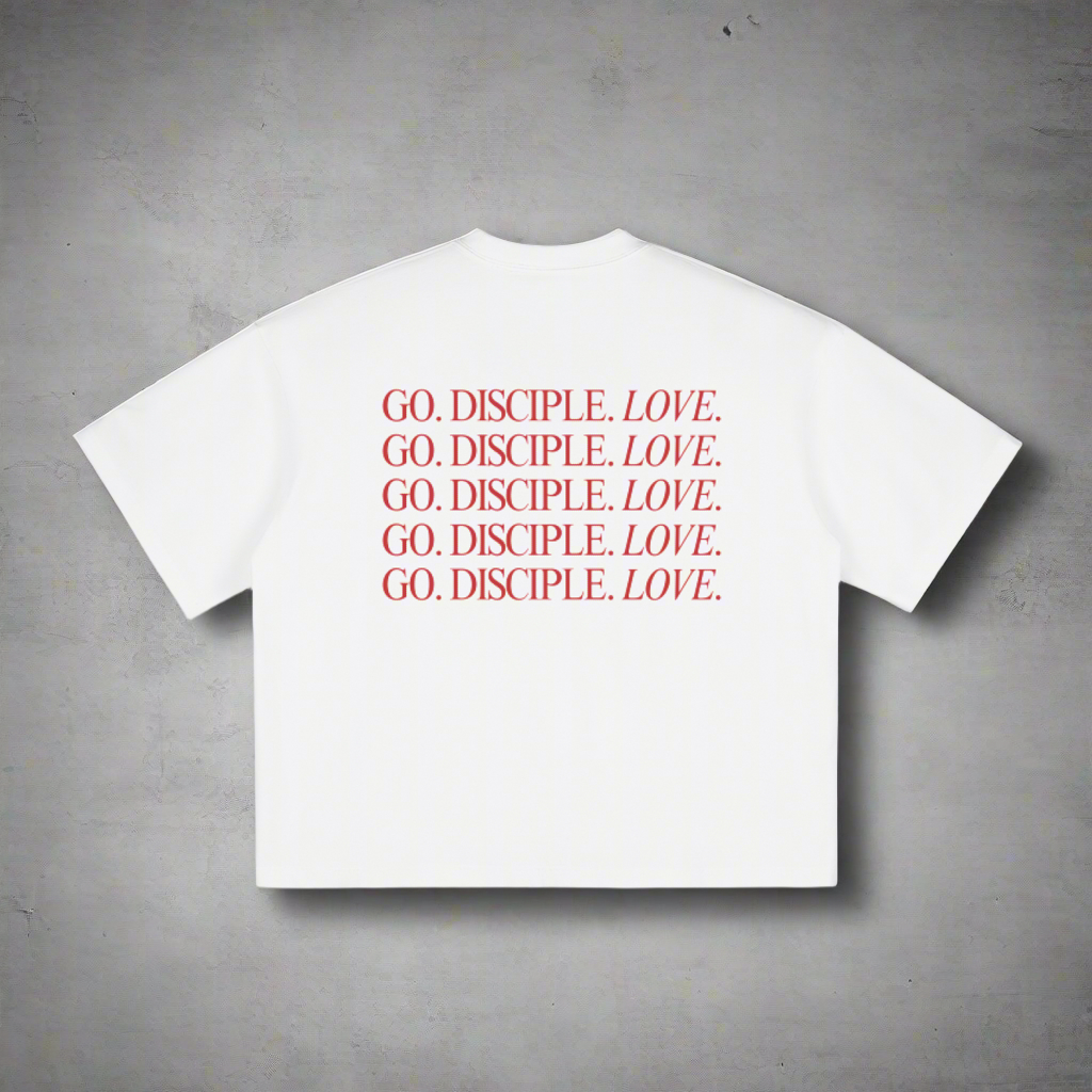 Go. Disciple. Love. - White Boxy T-Shirt