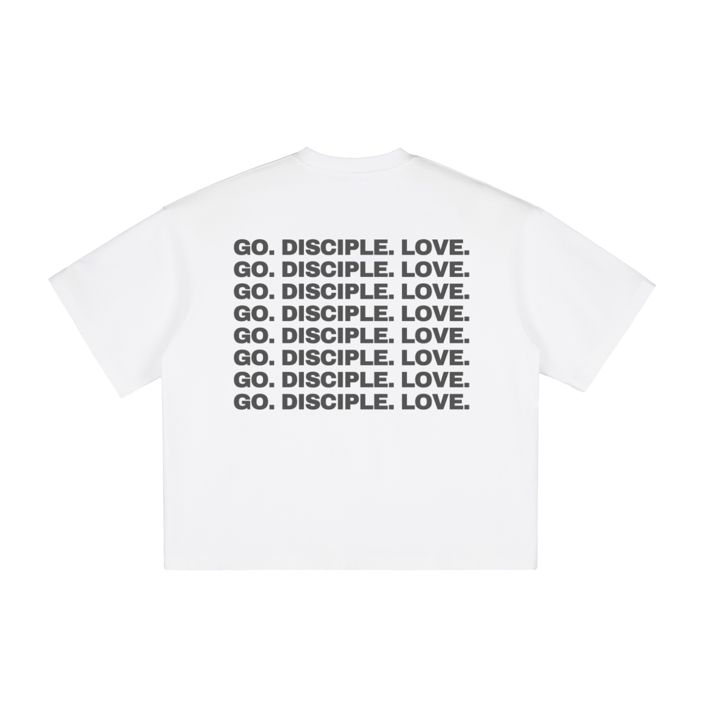 GO. DISCIPLE. LOVE. - White Boxy T-Shirt