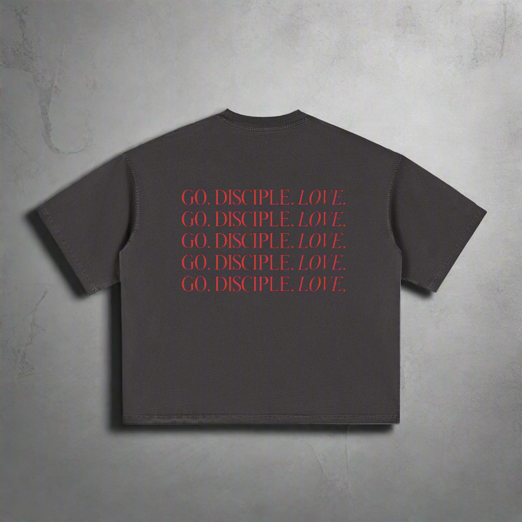 Go. Disciple. Love. - Black Boxy T-Shirt