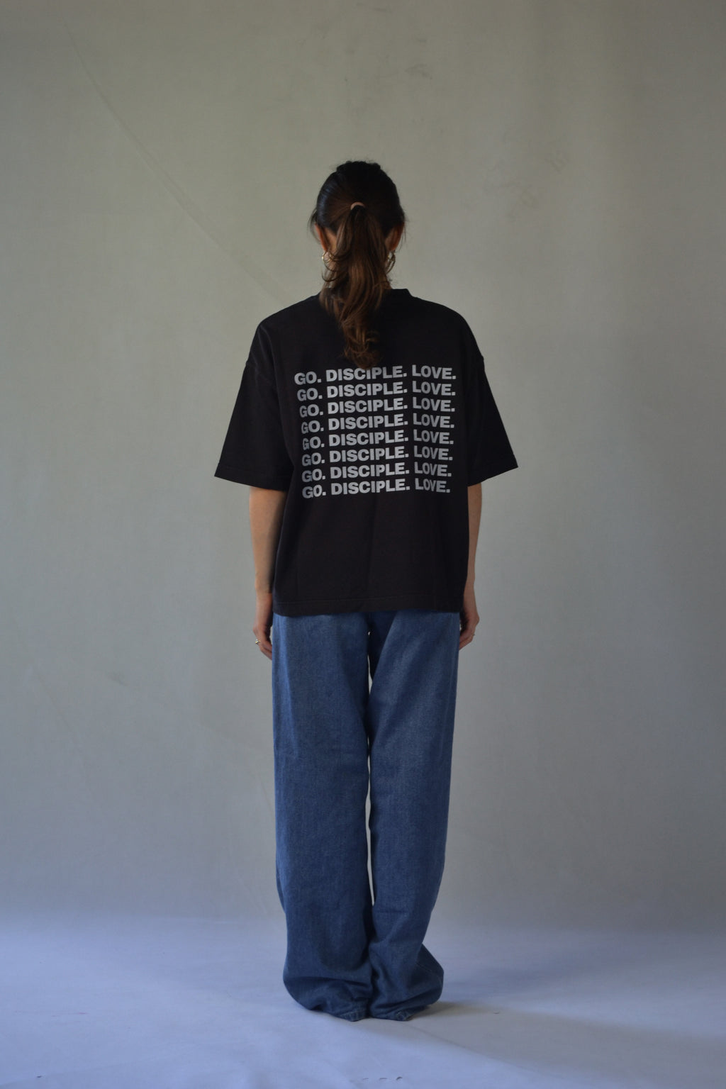 GO. DISCIPLE. LOVE. - Black Boxy T-Shirt