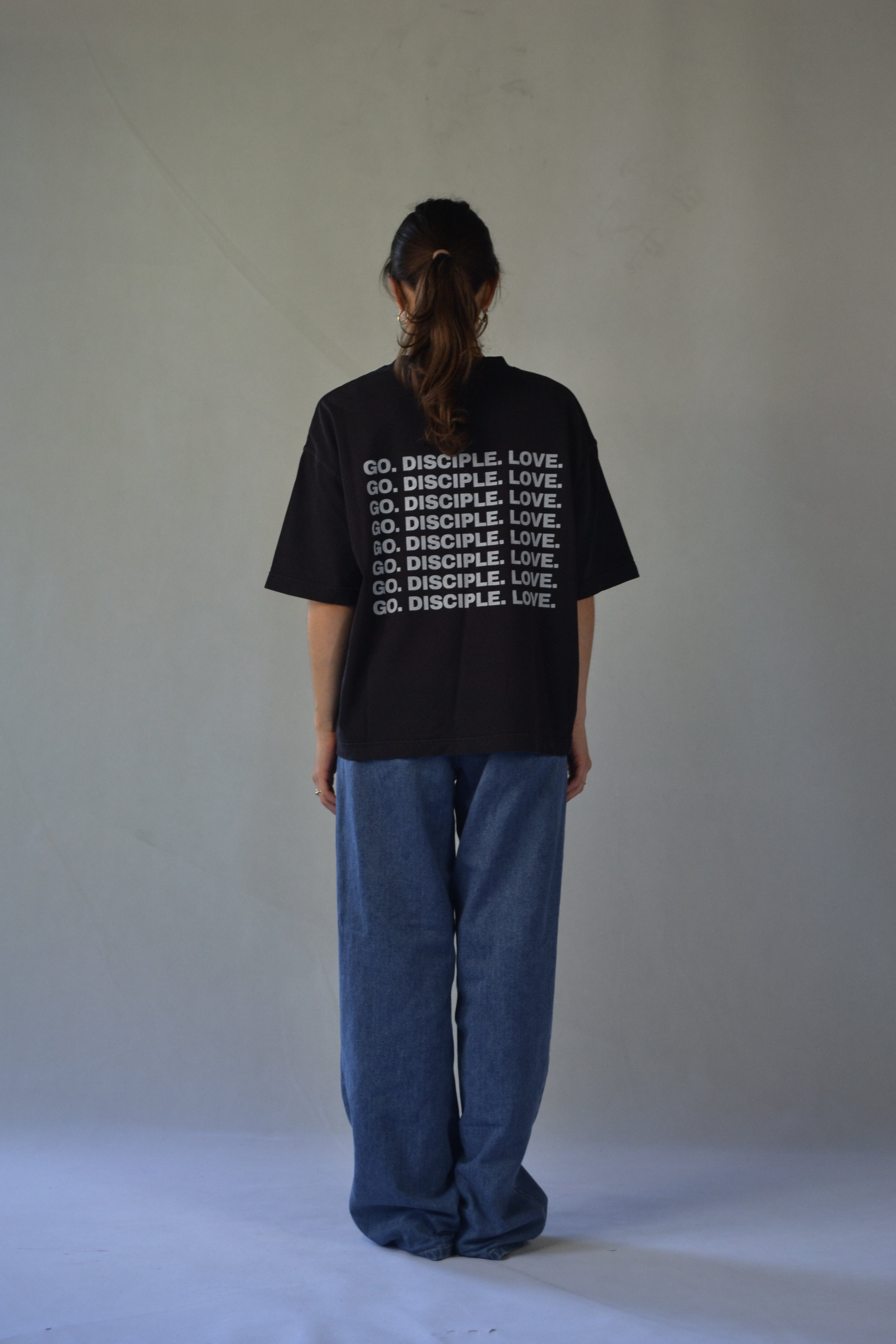 GO. DISCIPLE. LOVE. - Black Boxy T-Shirt