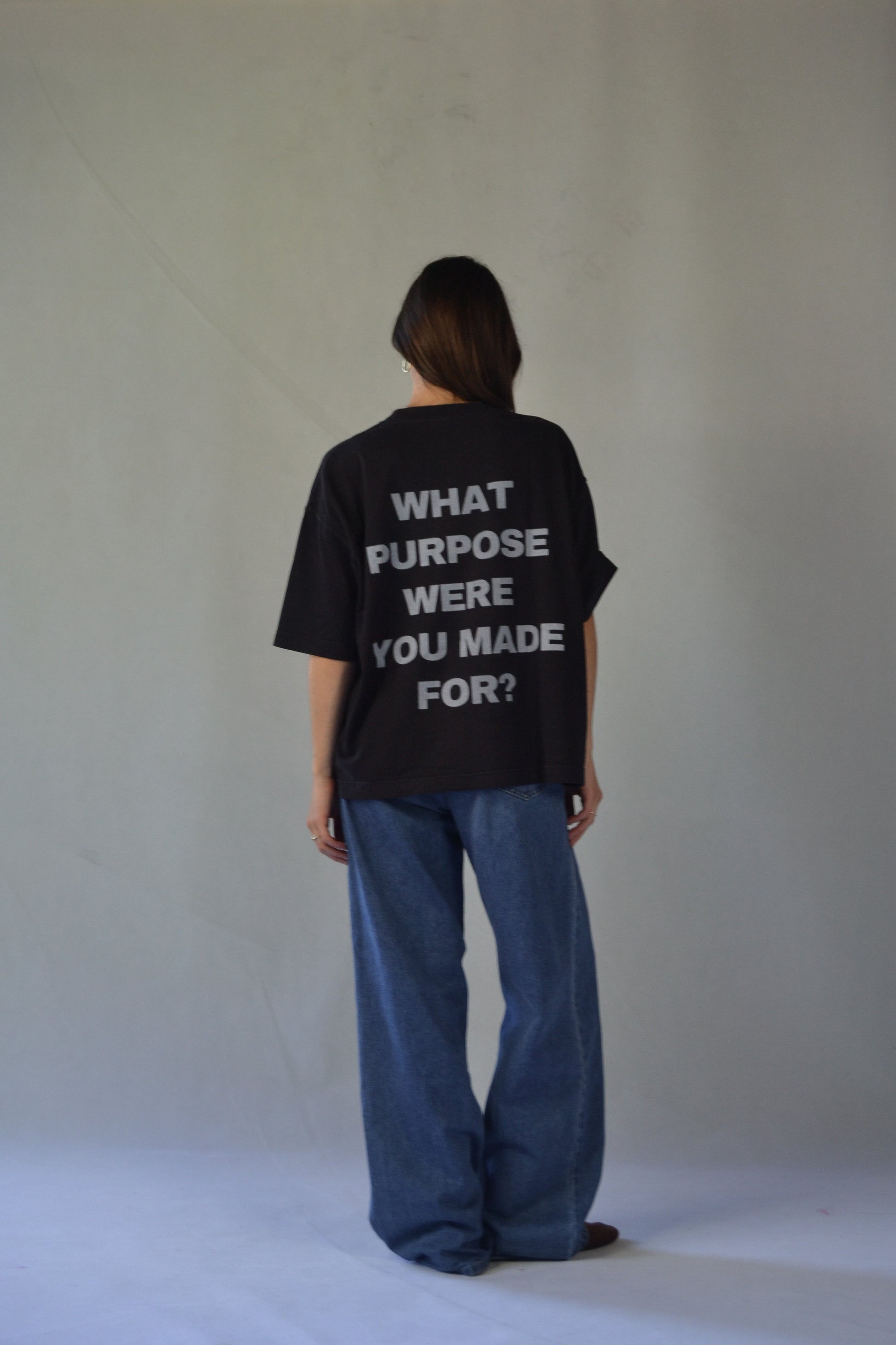 WHAT PURPOSE WERE YOU MADE FOR? - White Boxy T-Shirt
