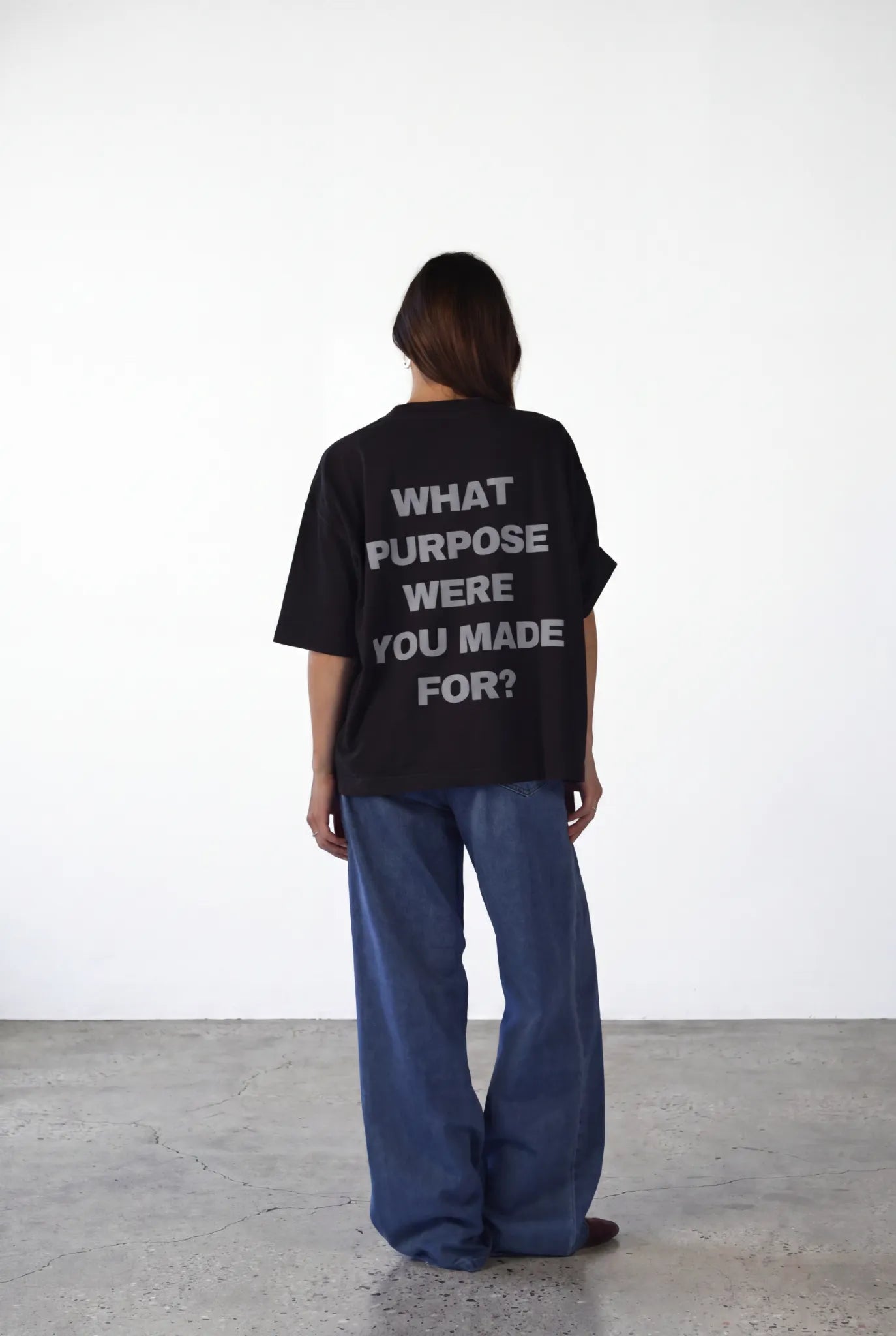 WHAT PURPOSE WERE YOU MADE FOR? - Black Boxy T-Shirt